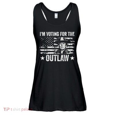 Im Voting For The Outlaw Funny Trump Maga 2024 Ladies Essential Flowy Tank