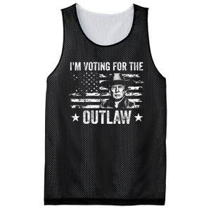 Im Voting For The Outlaw Funny Trump Maga 2024 Mesh Reversible Basketball Jersey Tank