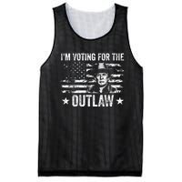 Im Voting For The Outlaw Funny Trump Maga 2024 Mesh Reversible Basketball Jersey Tank