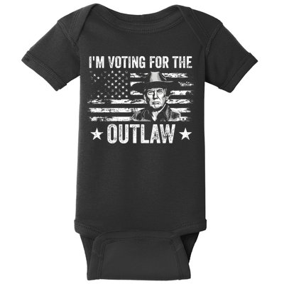Im Voting For The Outlaw Funny Trump Maga 2024 Baby Bodysuit