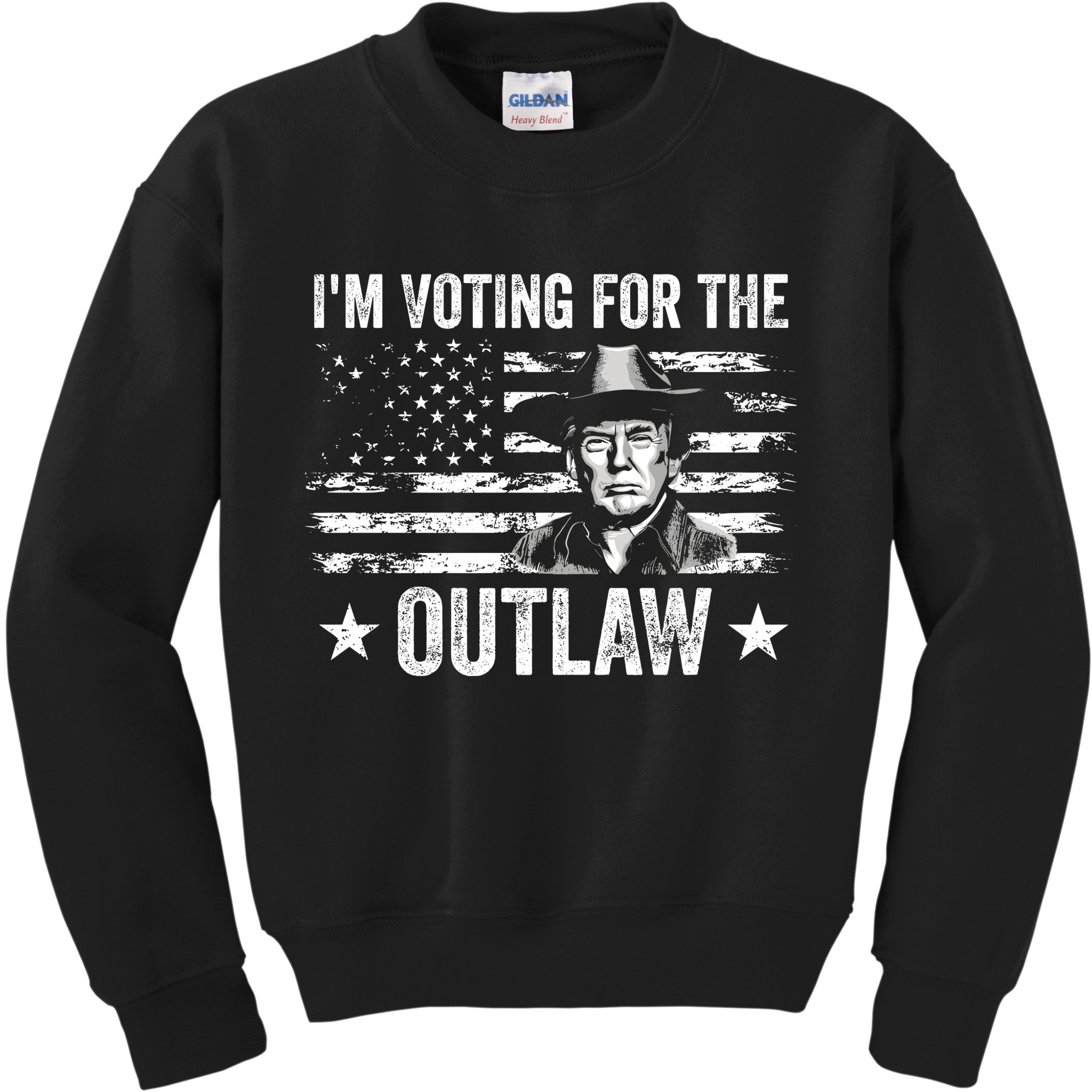 Im Voting For The Outlaw Funny Trump Maga 2024 Kids Sweatshirt