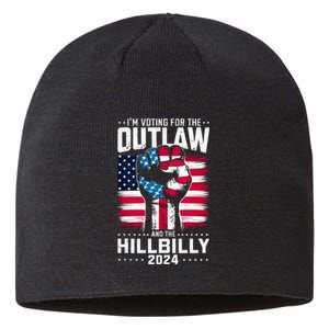 IM Voting For The Outlaw And The Hillbilly 2024 Us Flag Sustainable Beanie