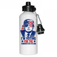 IM Voting For The Convicted Felon 2024 Funny Trump Aluminum Water Bottle