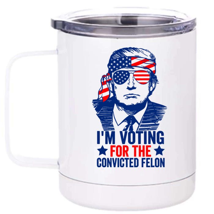 IM Voting For The Convicted Felon 2024 Funny Trump 12 oz Stainless Steel Tumbler Cup