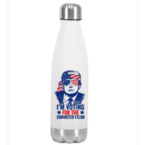 IM Voting For The Convicted Felon 2024 Funny Trump Stainless Steel Insulated Water Bottle