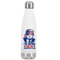 IM Voting For The Convicted Felon 2024 Funny Trump Stainless Steel Insulated Water Bottle