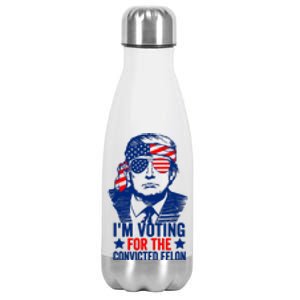 IM Voting For The Convicted Felon 2024 Funny Trump Stainless Steel Insulated Water Bottle