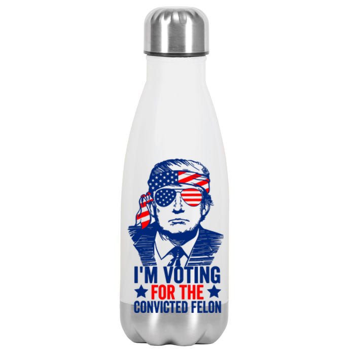 IM Voting For The Convicted Felon 2024 Funny Trump Stainless Steel Insulated Water Bottle