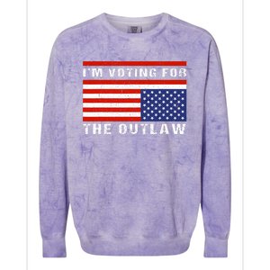 Im Voting For The Outlaw Funny Trump Maga 2024 Colorblast Crewneck Sweatshirt