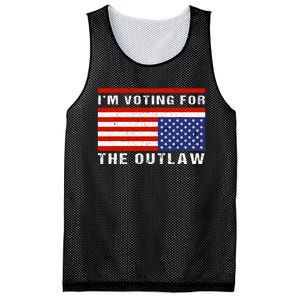 Im Voting For The Outlaw Funny Trump Maga 2024 Mesh Reversible Basketball Jersey Tank