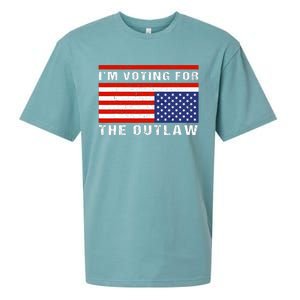 Im Voting For The Outlaw Funny Trump Maga 2024 Sueded Cloud Jersey T-Shirt