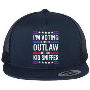 Im Voting For The Outlaw Not The Sniffer Funny Flat Bill Trucker Hat