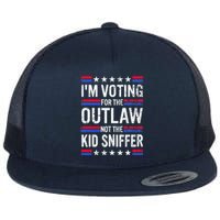 Im Voting For The Outlaw Not The Sniffer Funny Flat Bill Trucker Hat