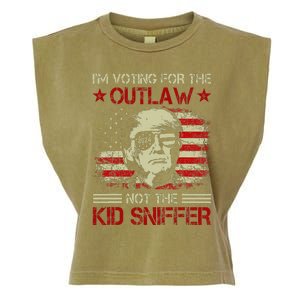 IM Voting For The Outlaw Not The Sniffer Trump 2024 Garment-Dyed Women's Muscle Tee