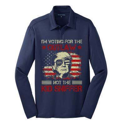 IM Voting For The Outlaw Not The Sniffer Trump 2024 Silk Touch Performance Long Sleeve Polo