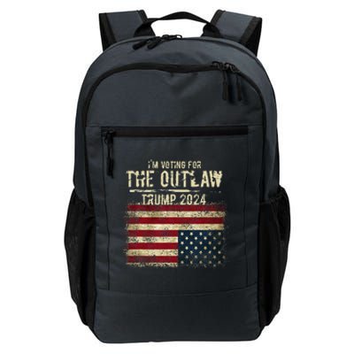 IM Voting For The Outlaw Trump 2024 Upsidedown Flag Daily Commute Backpack