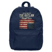 IM Voting For The Outlaw Trump 2024 Upsidedown Flag 16 in Basic Backpack