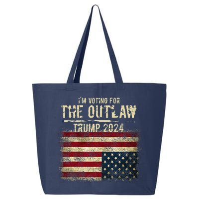 IM Voting For The Outlaw Trump 2024 Upsidedown Flag 25L Jumbo Tote