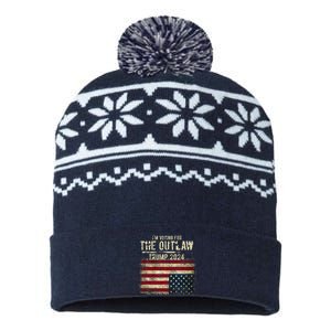 IM Voting For The Outlaw Trump 2024 Upsidedown Flag USA-Made Snowflake Beanie