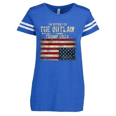 IM Voting For The Outlaw Trump 2024 Upsidedown Flag Enza Ladies Jersey Football T-Shirt