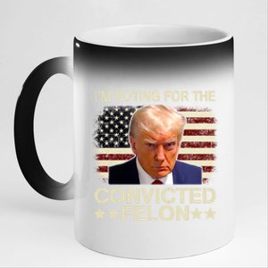 IM Voting For The Convicted Felon 2024 Funny Trump 11oz Black Color Changing Mug