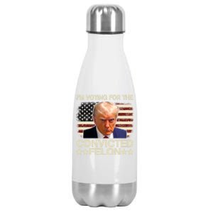 IM Voting For The Convicted Felon 2024 Funny Trump Stainless Steel Insulated Water Bottle