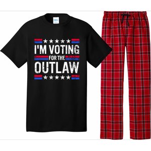 Im Voting For The Outlaw Funny Trump Maga 2024 Pajama Set