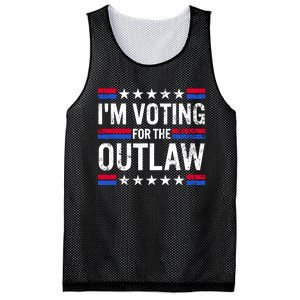 Im Voting For The Outlaw Funny Trump Maga 2024 Mesh Reversible Basketball Jersey Tank