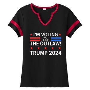 IM Voting For The Outlaw Pro Trump 2024 Election Ladies Halftime Notch Neck Tee