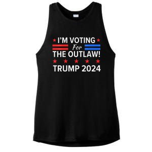 IM Voting For The Outlaw Pro Trump 2024 Election Ladies PosiCharge Tri-Blend Wicking Tank