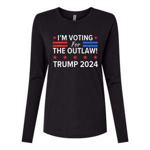 IM Voting For The Outlaw Pro Trump 2024 Election Womens Cotton Relaxed Long Sleeve T-Shirt