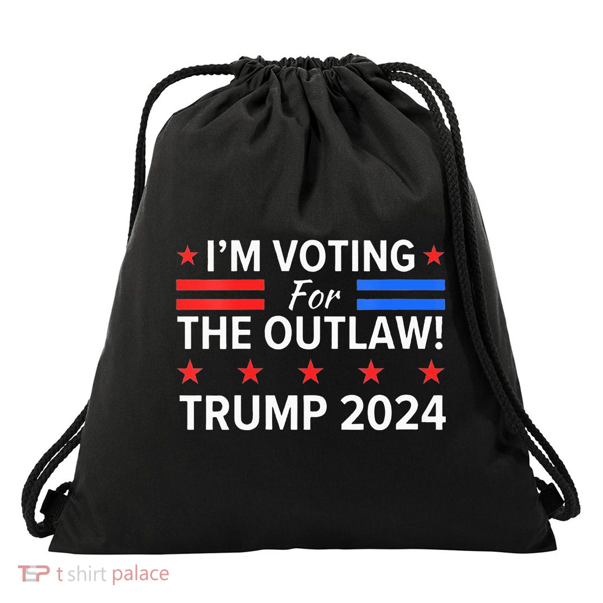 IM Voting For The Outlaw Pro Trump 2024 Election Drawstring Bag