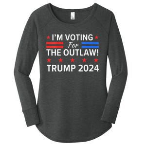 IM Voting For The Outlaw Pro Trump 2024 Election Women's Perfect Tri Tunic Long Sleeve Shirt