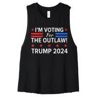 IM Voting For The Outlaw Pro Trump 2024 Election Women's Racerback Cropped Tank