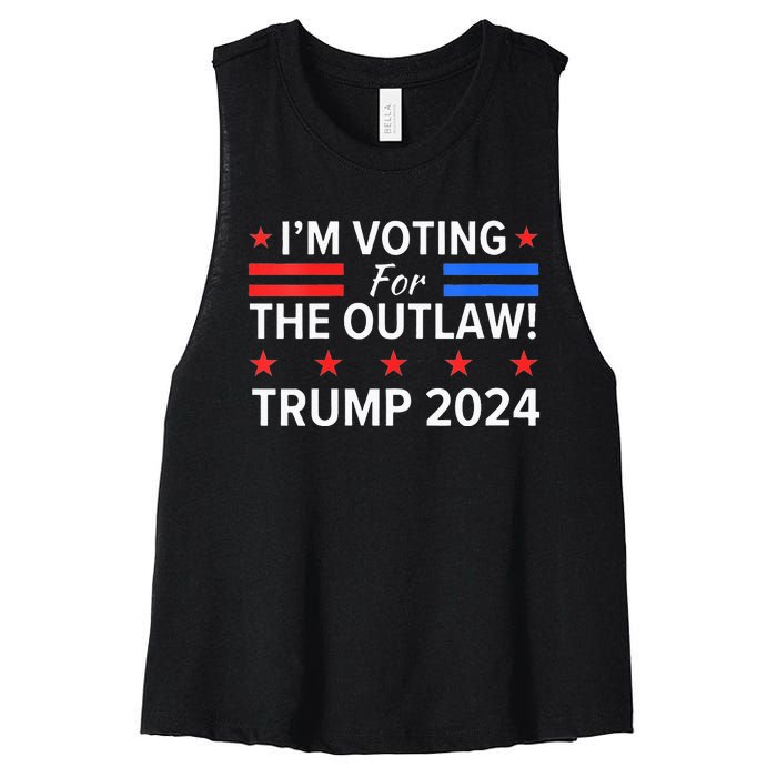 IM Voting For The Outlaw Pro Trump 2024 Election Women's Racerback Cropped Tank