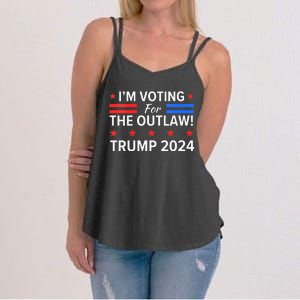 IM Voting For The Outlaw Pro Trump 2024 Election Women's Strappy Tank