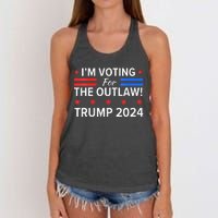 IM Voting For The Outlaw Pro Trump 2024 Election Women's Knotted Racerback Tank