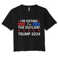 IM Voting For The Outlaw Pro Trump 2024 Election Women's Crop Top Tee