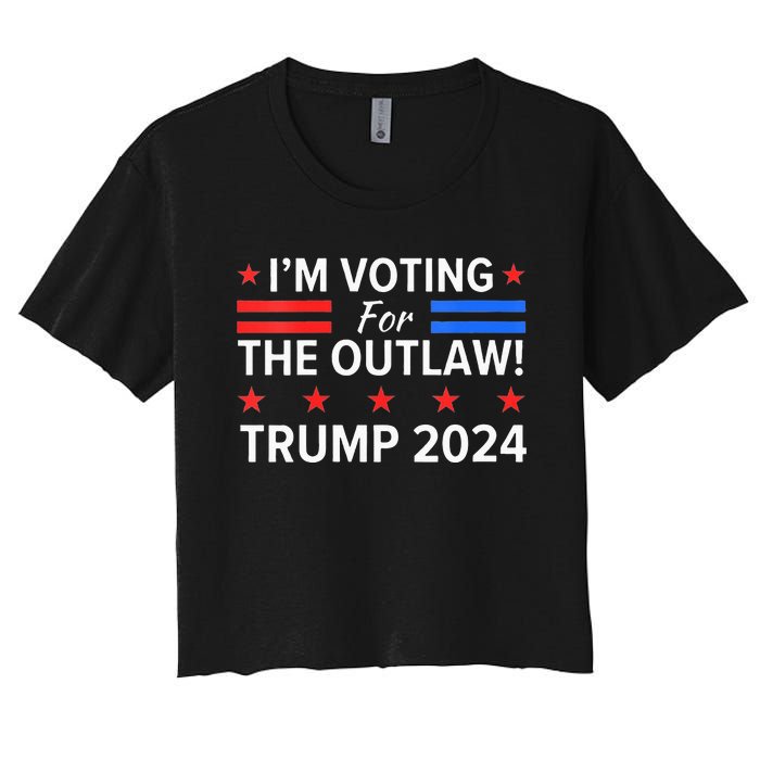 IM Voting For The Outlaw Pro Trump 2024 Election Women's Crop Top Tee