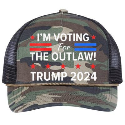 IM Voting For The Outlaw Pro Trump 2024 Election Retro Rope Trucker Hat Cap