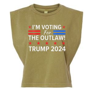 IM Voting For The Outlaw Pro Trump 2024 Election Garment-Dyed Women's Muscle Tee