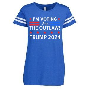 IM Voting For The Outlaw Pro Trump 2024 Election Enza Ladies Jersey Football T-Shirt