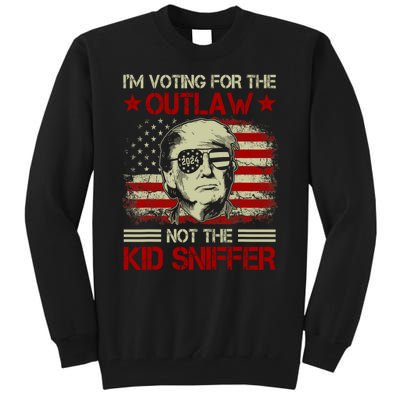 Im Voting For The Outlaw Not The Kiid Sniffer Trump 2024 Tall Sweatshirt