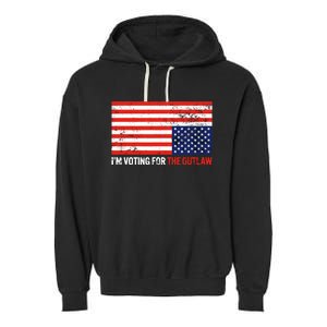 Im Voting For The Outlaw Funny Trump Maga 2024 Garment-Dyed Fleece Hoodie