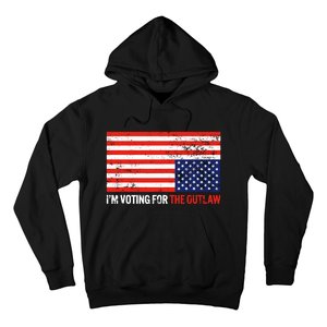 Im Voting For The Outlaw Funny Trump Maga 2024 Hoodie