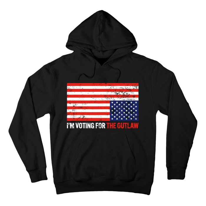 Im Voting For The Outlaw Funny Trump Maga 2024 Hoodie