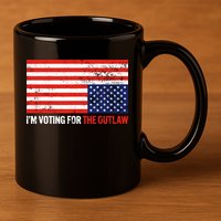Im Voting For The Outlaw Funny Trump Maga 2024 11oz C Handle Ceramic Mug