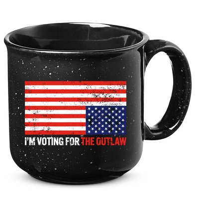 Im Voting For The Outlaw Funny Trump Maga 2024 15oz Campfire Ceramic Mug