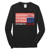 Im Voting For The Outlaw Funny Trump Maga 2024 Tall Long Sleeve T-Shirt