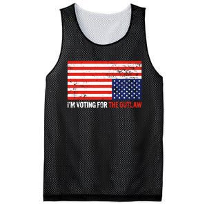 Im Voting For The Outlaw Funny Trump Maga 2024 Mesh Reversible Basketball Jersey Tank